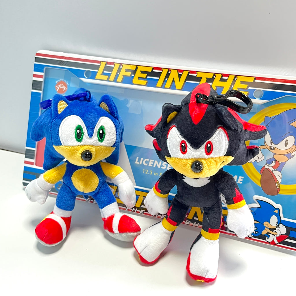 Kawaii Sonic & Shadow Plush Keychains – Cute Collectible Bag Charms