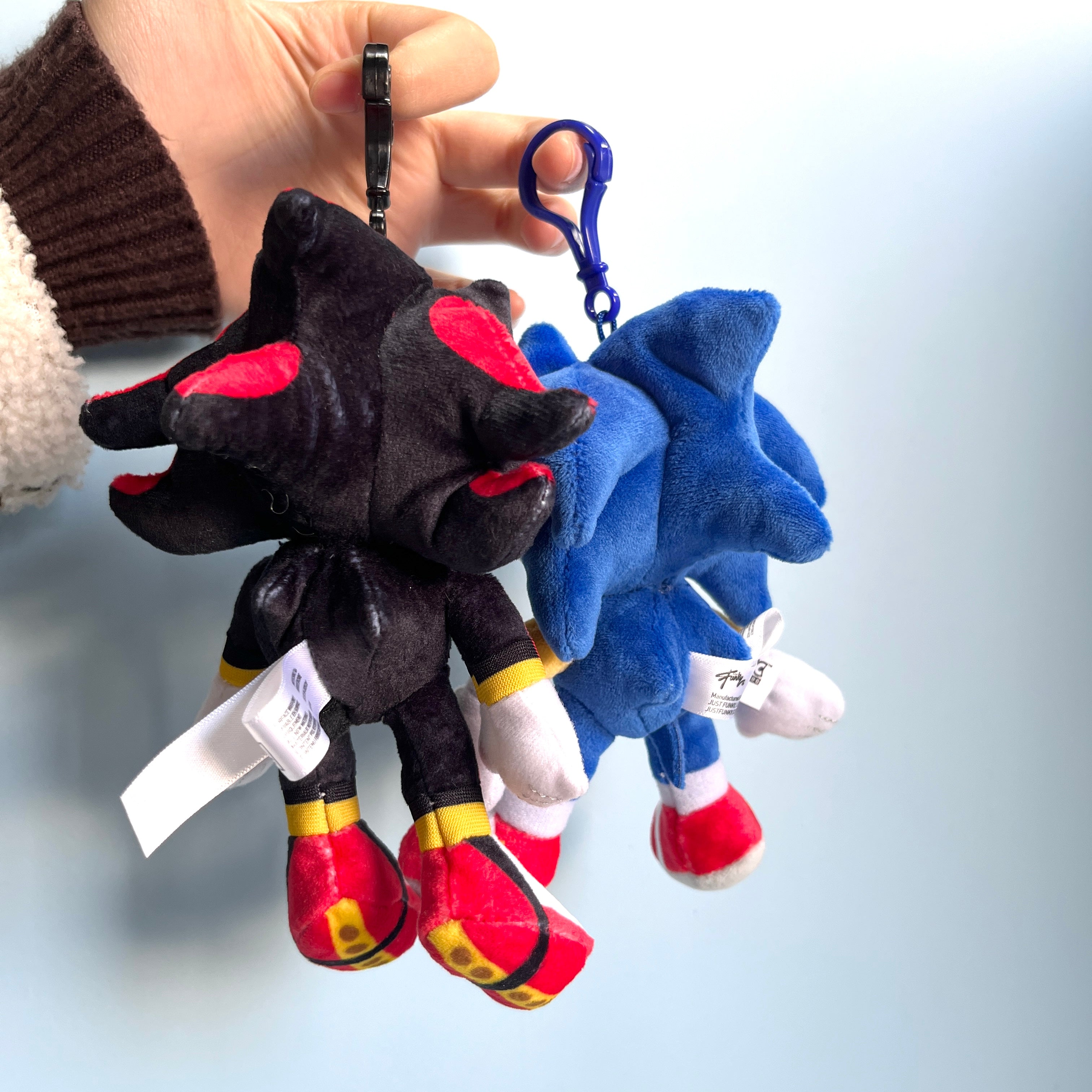 Kawaii Sonic & Shadow Plush Keychains – Cute Collectible Bag Charms
