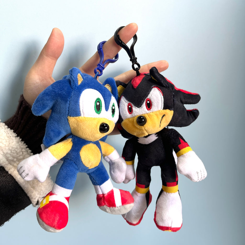 Kawaii Sonic & Shadow Plush Keychains – Cute Collectible Bag Charms
