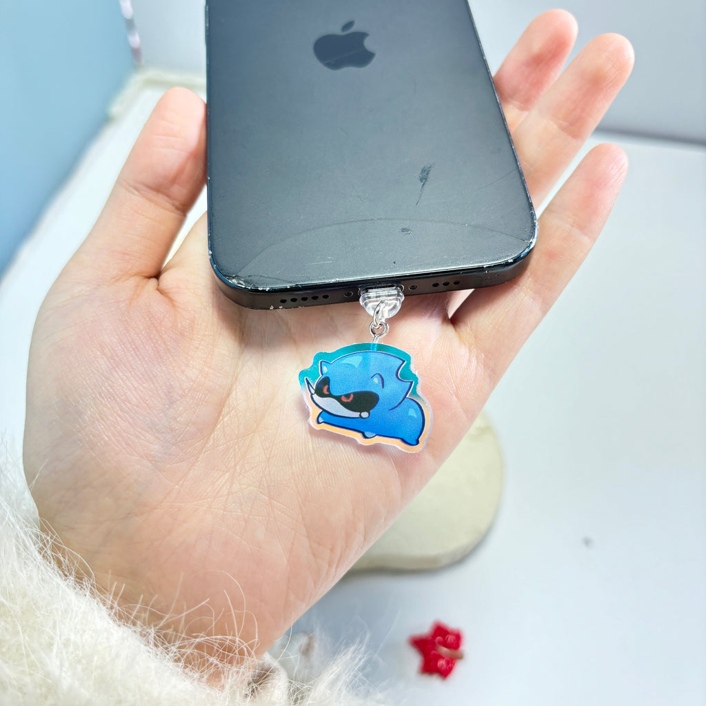 Chibi Sonic & Shadow Acrylic Phone Charms – Cute Holographic Hedgehog Dust Plug Charms