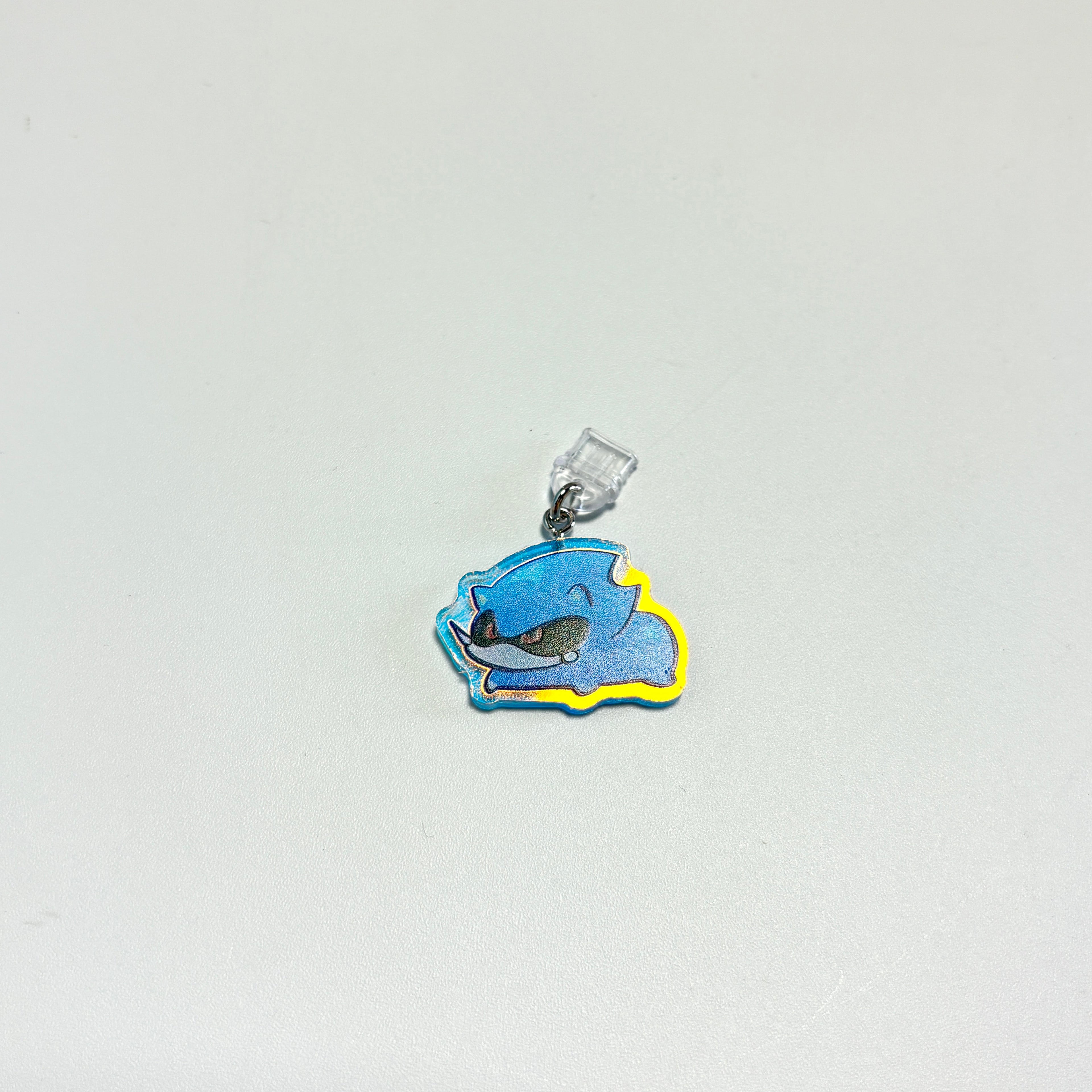 Chibi Sonic & Shadow Acrylic Phone Charms – Cute Holographic Hedgehog Dust Plug Charms