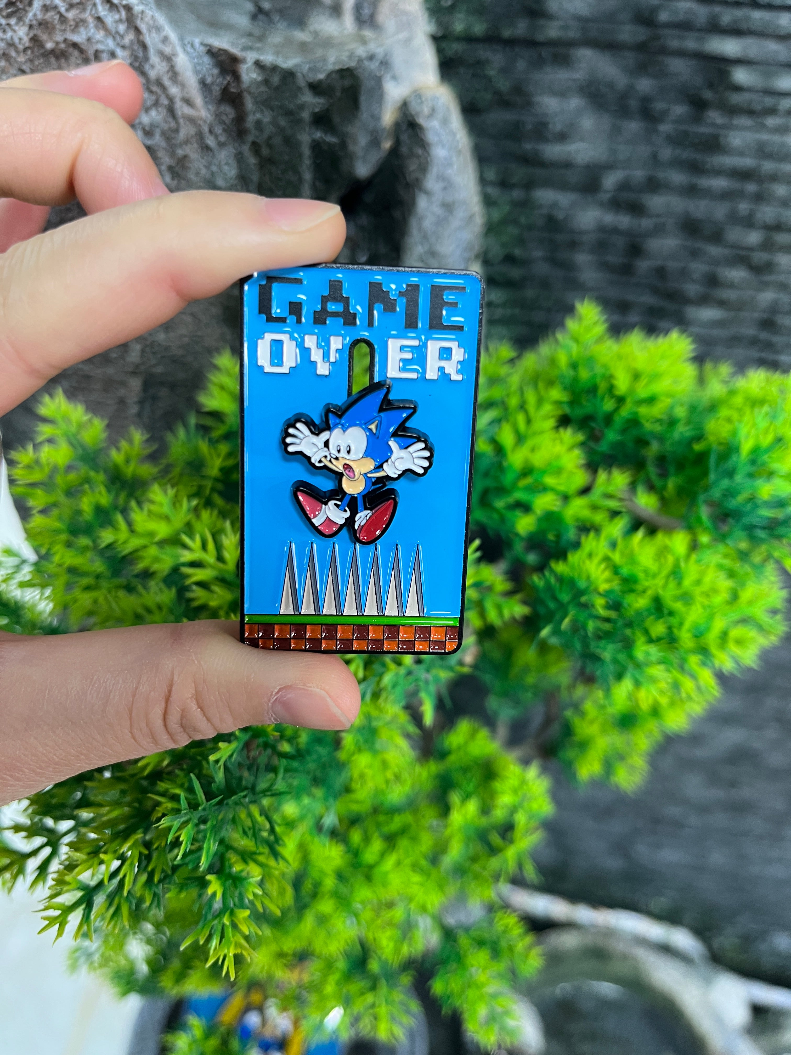Sonic the Hedgehog "Game Over" Sliding Enamel Pin – Interactive Sonic Collectible Badge