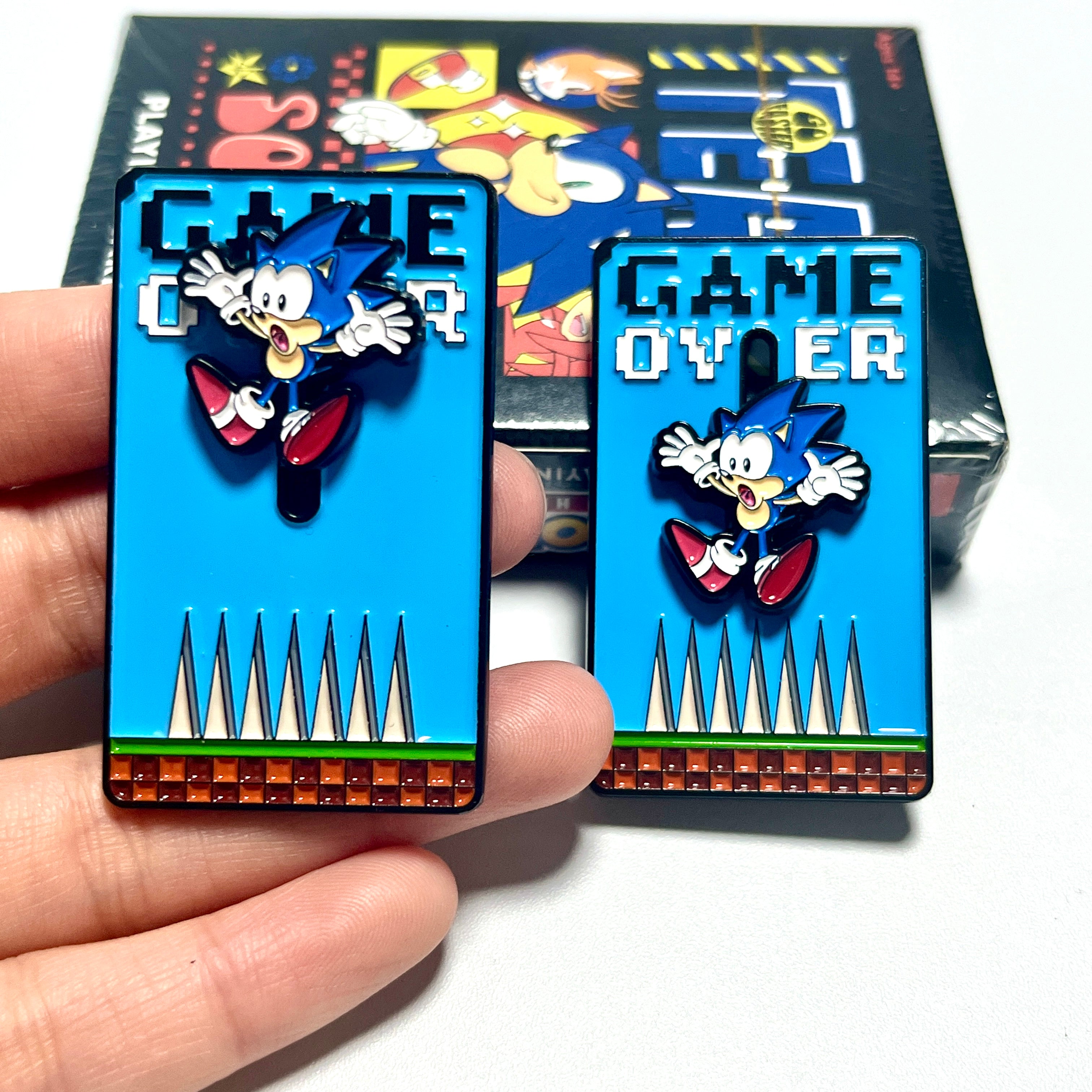Sonic the Hedgehog "Game Over" Sliding Enamel Pin – Interactive Sonic Collectible Badge