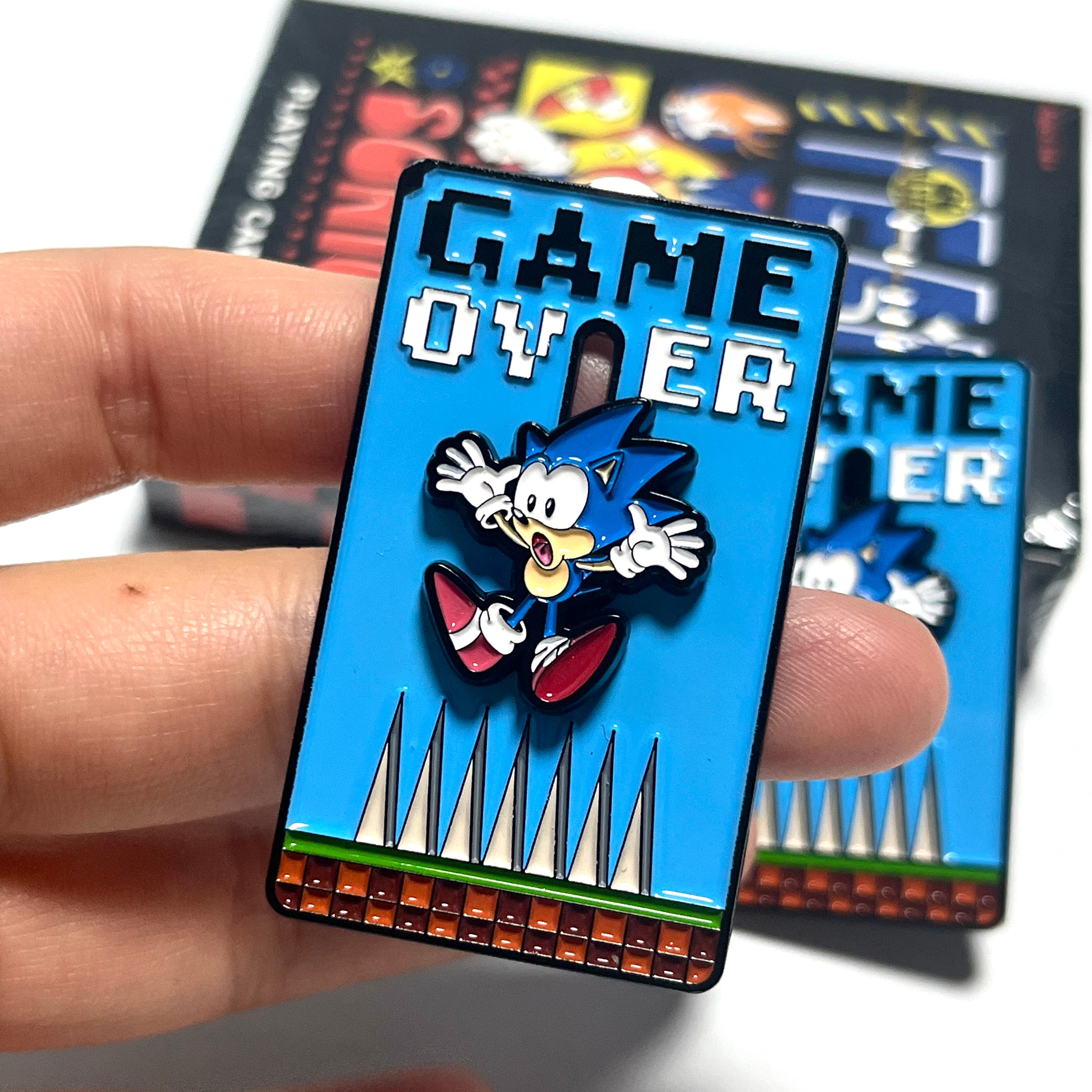 Sonic the Hedgehog "Game Over" Sliding Enamel Pin – Interactive Sonic Collectible Badge