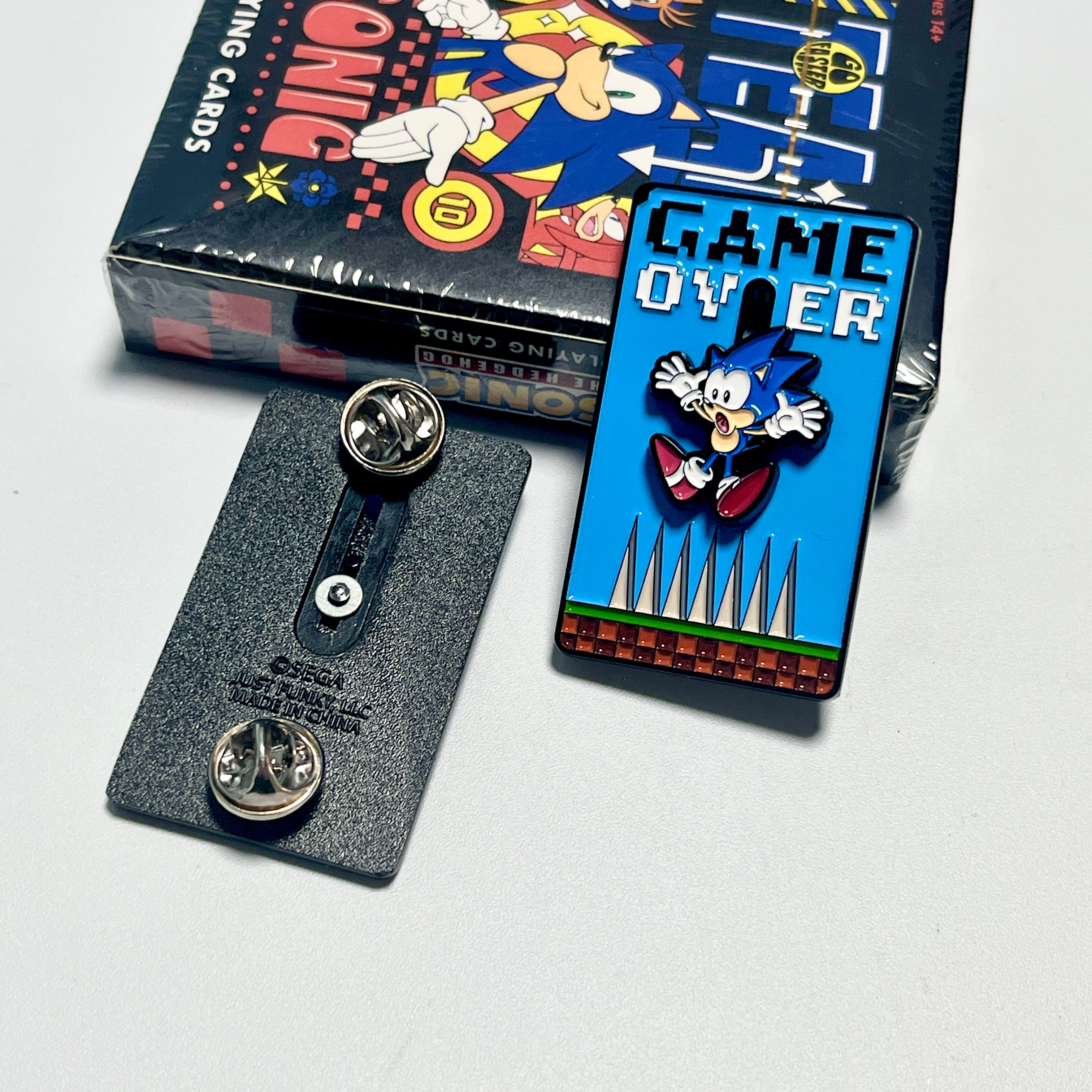 Sonic the Hedgehog "Game Over" Sliding Enamel Pin – Interactive Sonic Collectible Badge