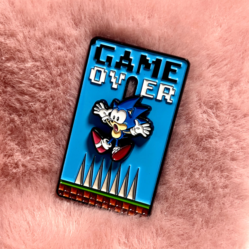 Sonic the Hedgehog "Game Over" Sliding Enamel Pin – Interactive Sonic Collectible Badge
