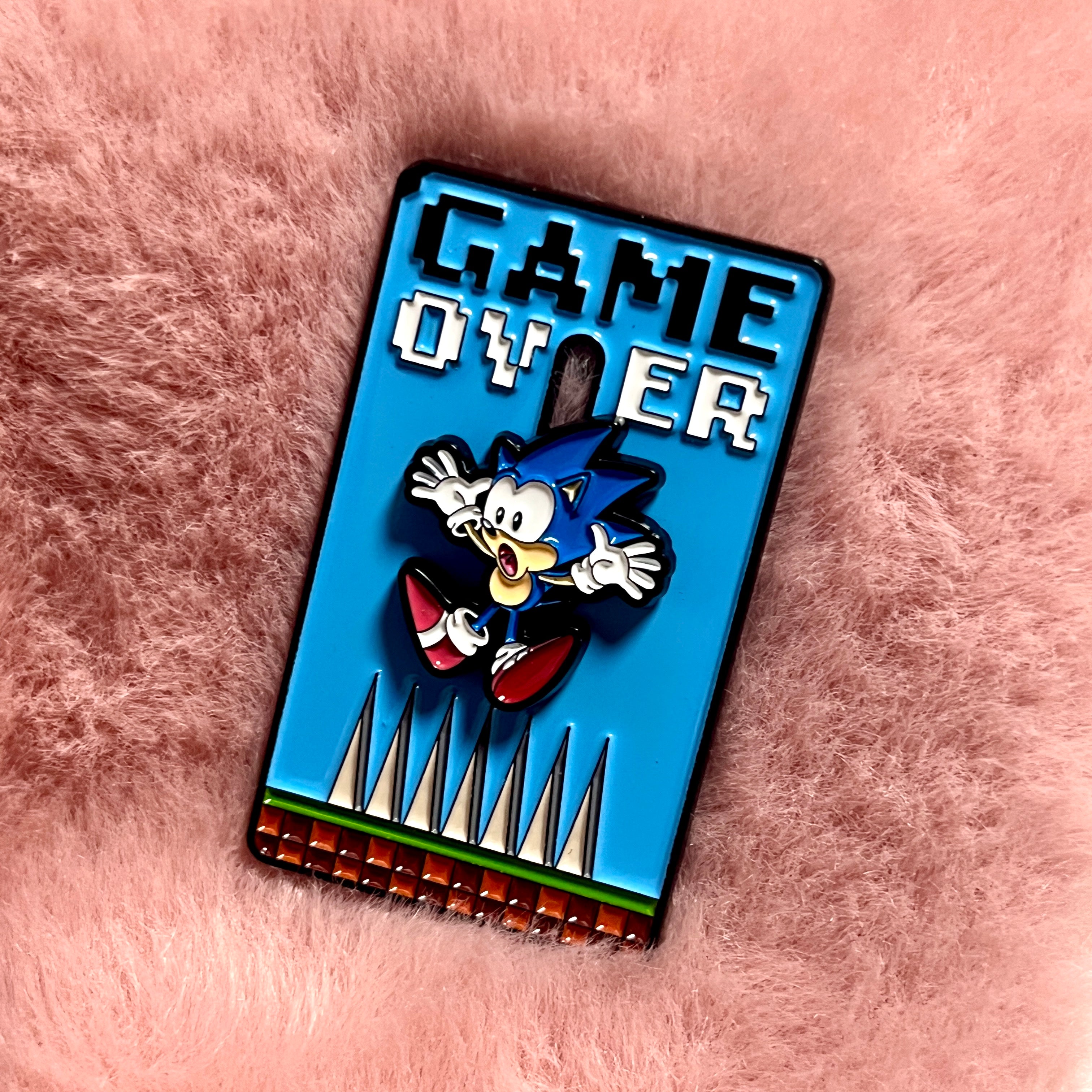 Sonic the Hedgehog "Game Over" Sliding Enamel Pin – Interactive Sonic Collectible Badge