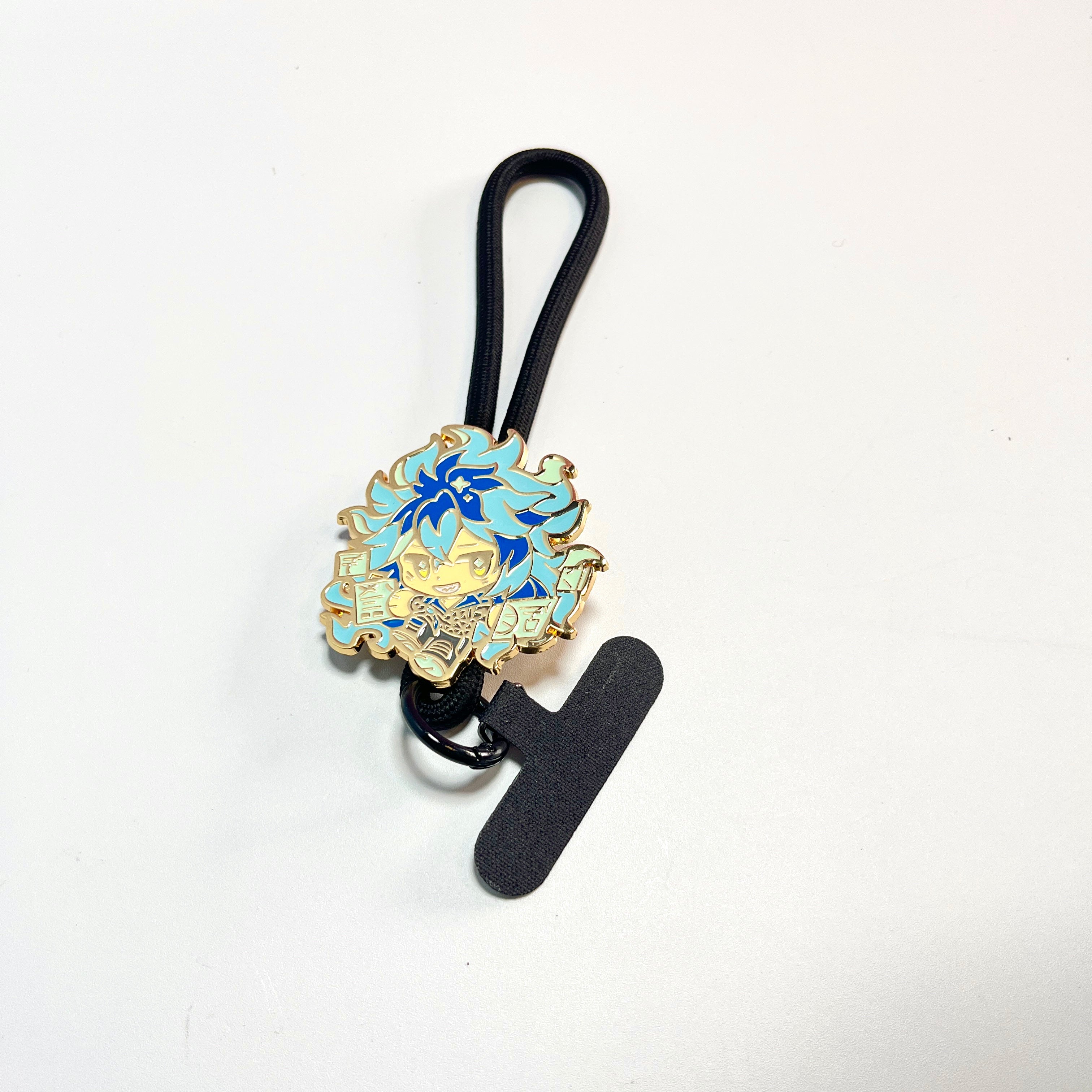 Anime Character Enamel Phone Lanyard – Cute Chibi Wrist Strap with Tether Tab