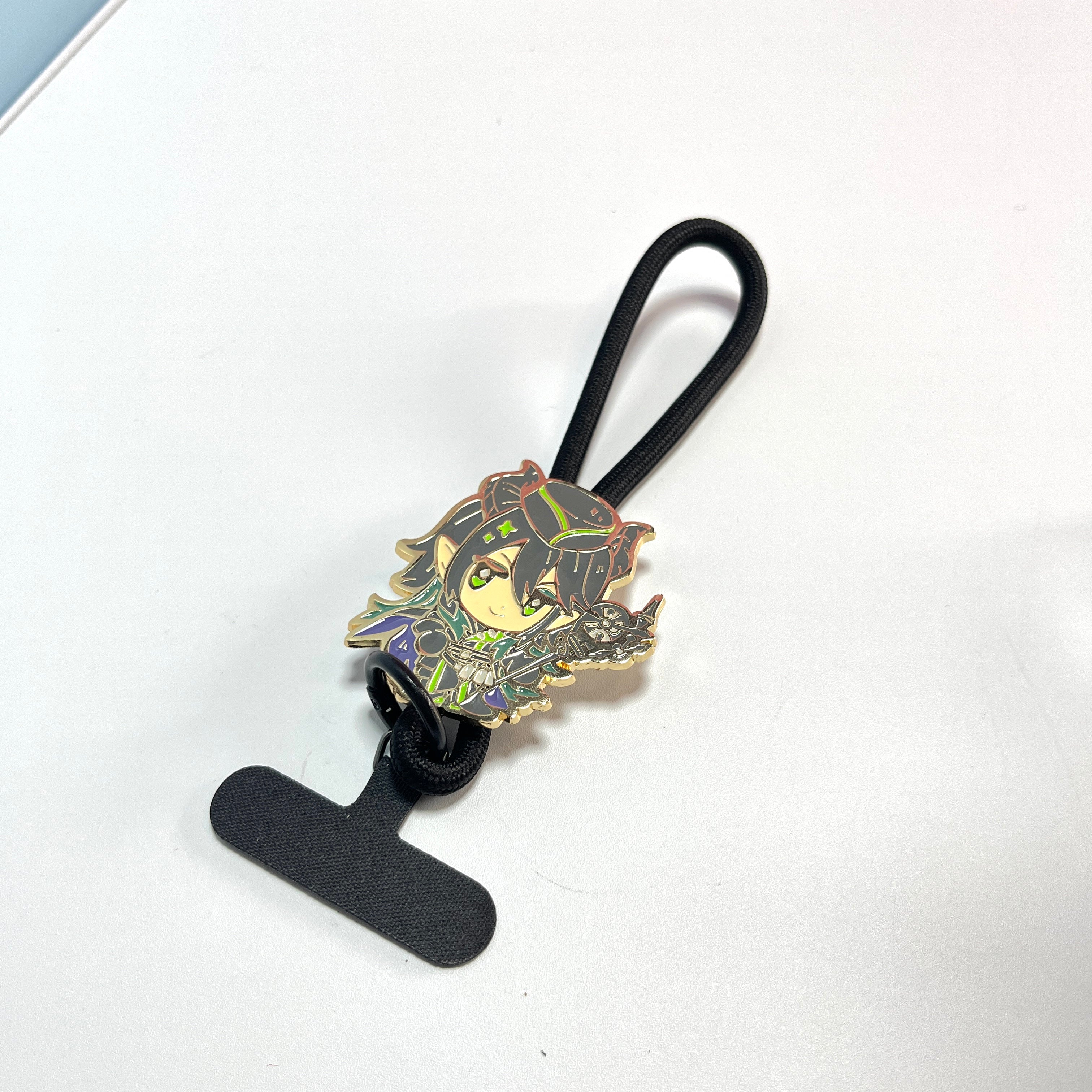 Anime Character Enamel Phone Lanyard – Cute Chibi Wrist Strap with Tether Tab