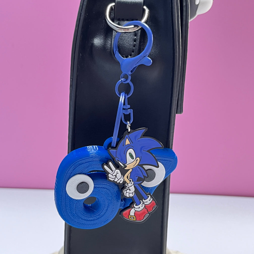 Sonic the Hedgehog "67" Eyes Keychain – 3D Printed Character Keyring