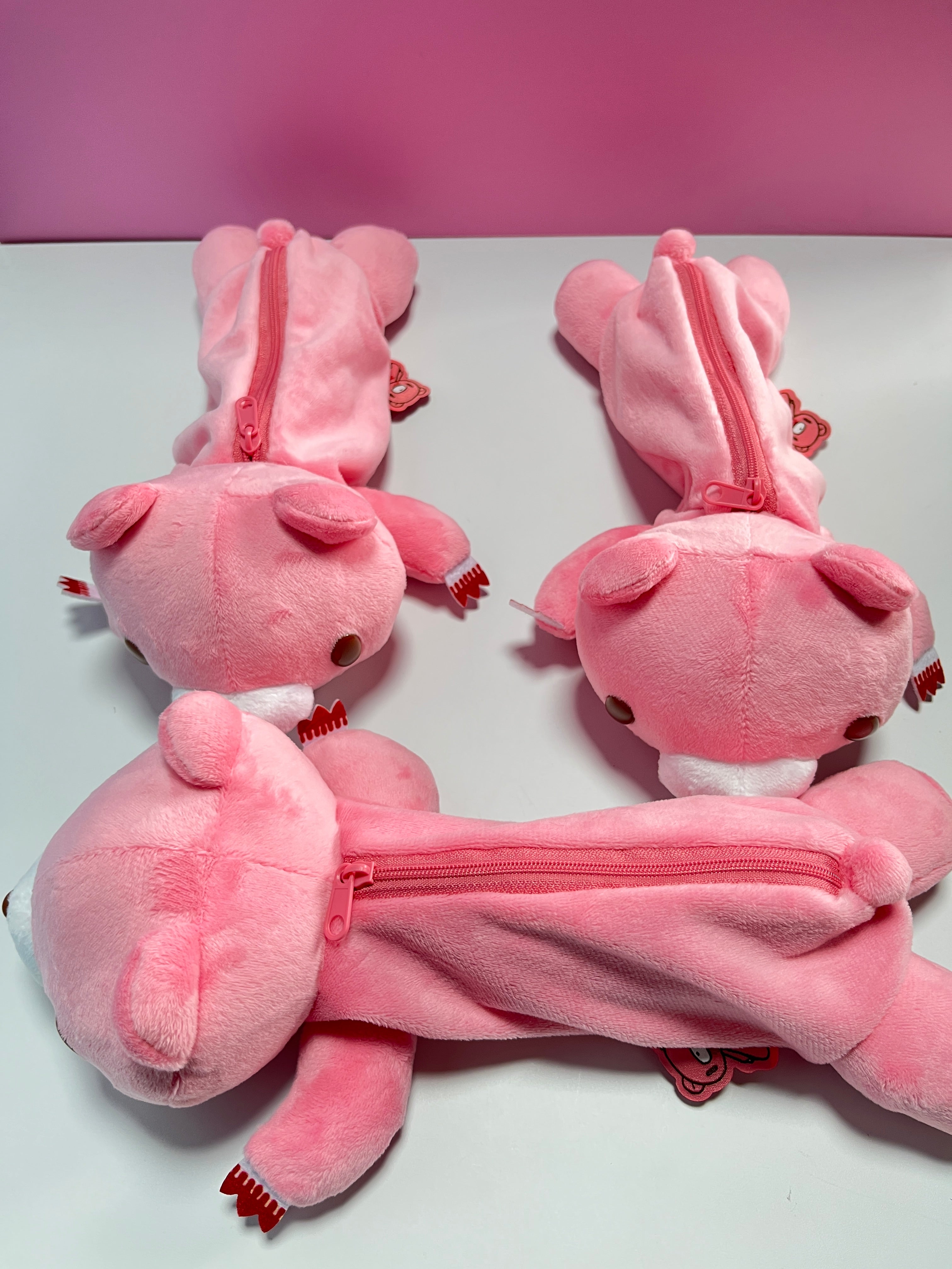 Gloomy Bear Plush Pencil Case – 3D Lying Bear Zipper Pen Pouch for Stationery & Cosmetics