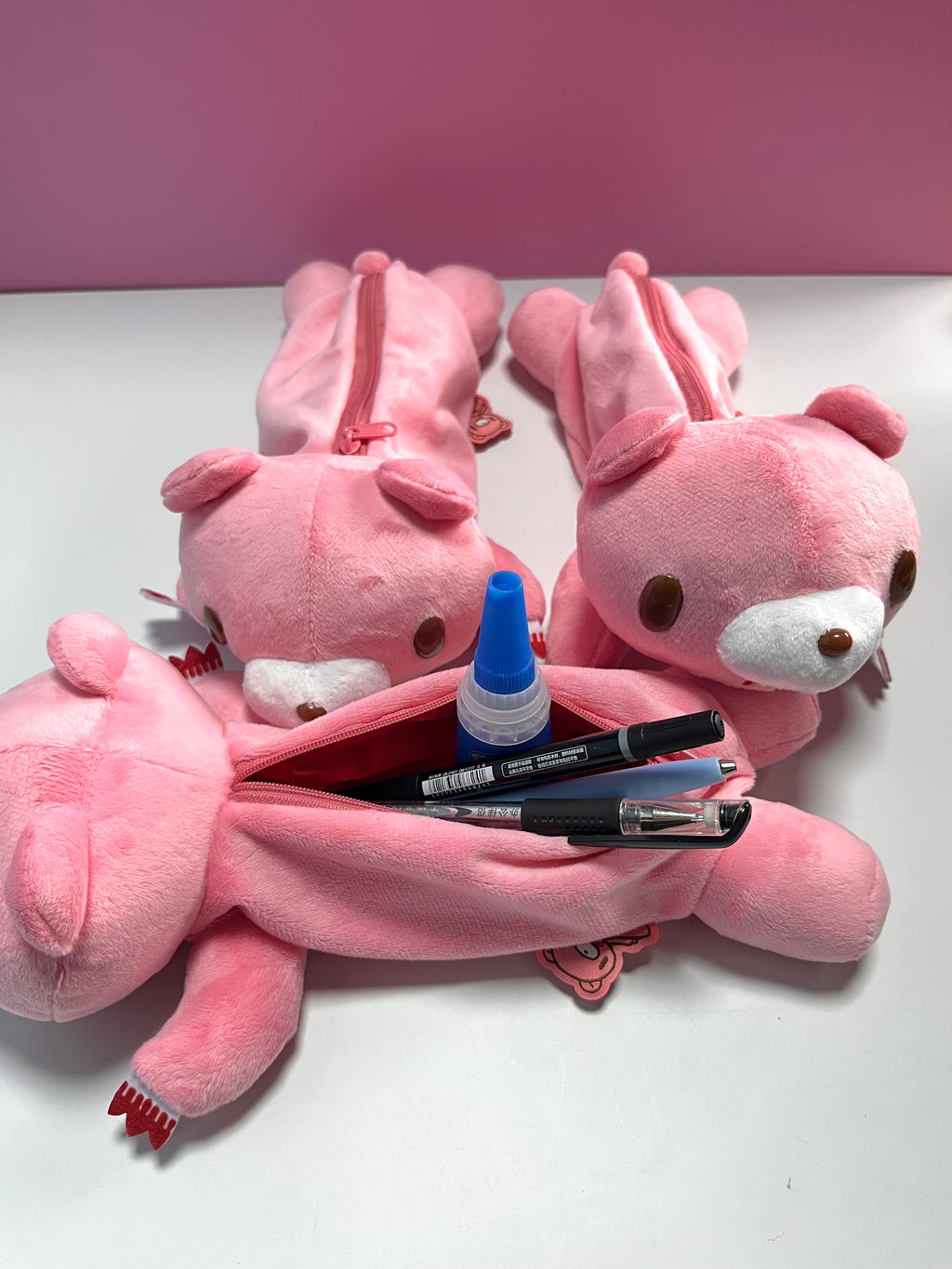Gloomy Bear Plush Pencil Case – 3D Lying Bear Zipper Pen Pouch for Stationery & Cosmetics