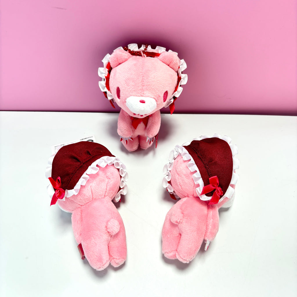 Gloomy Bear Frill Bonnet Plush Keychain – Cute Pink Bear Bag Charm