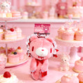 Gloomy Bear Frill Bonnet Plush Keychain – Cute Pink Bear Bag Charm