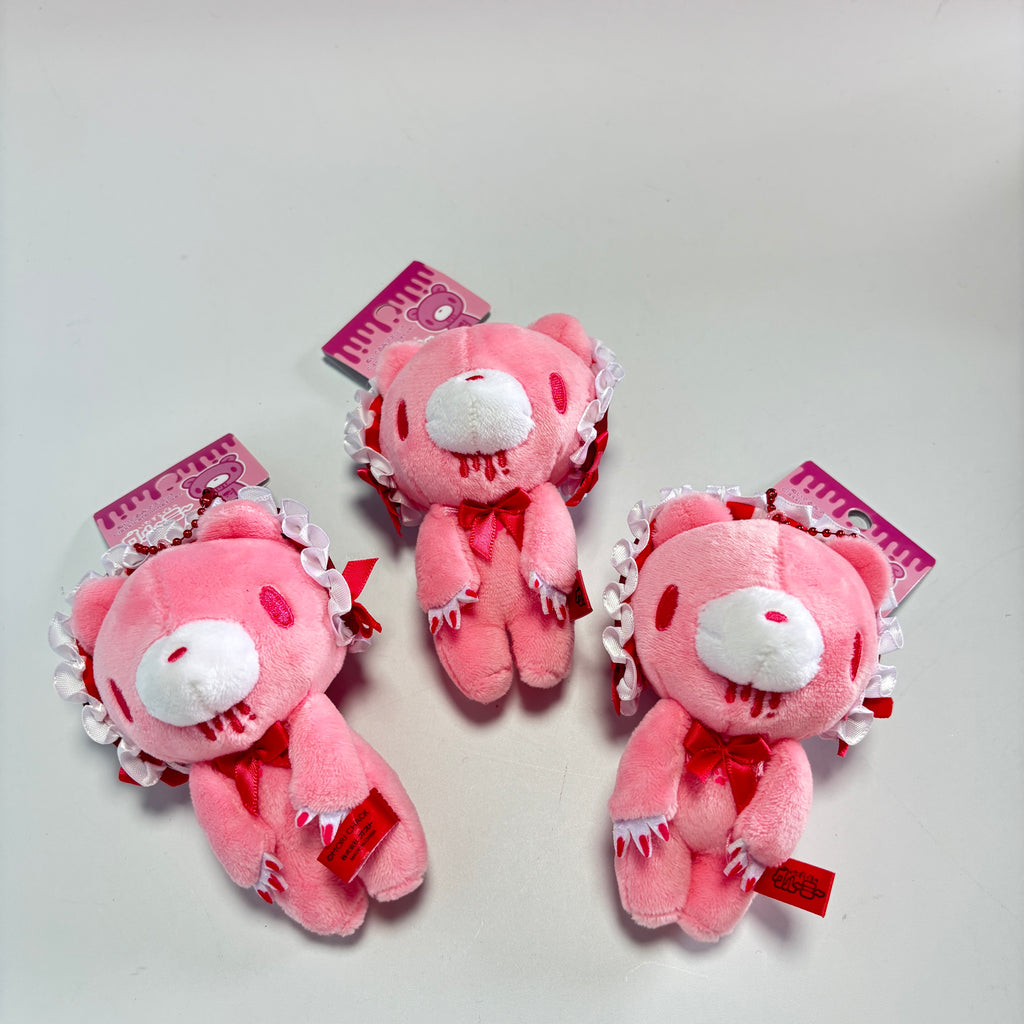 Gloomy Bear Frill Bonnet Plush Keychain – Cute Pink Bear Bag Charm