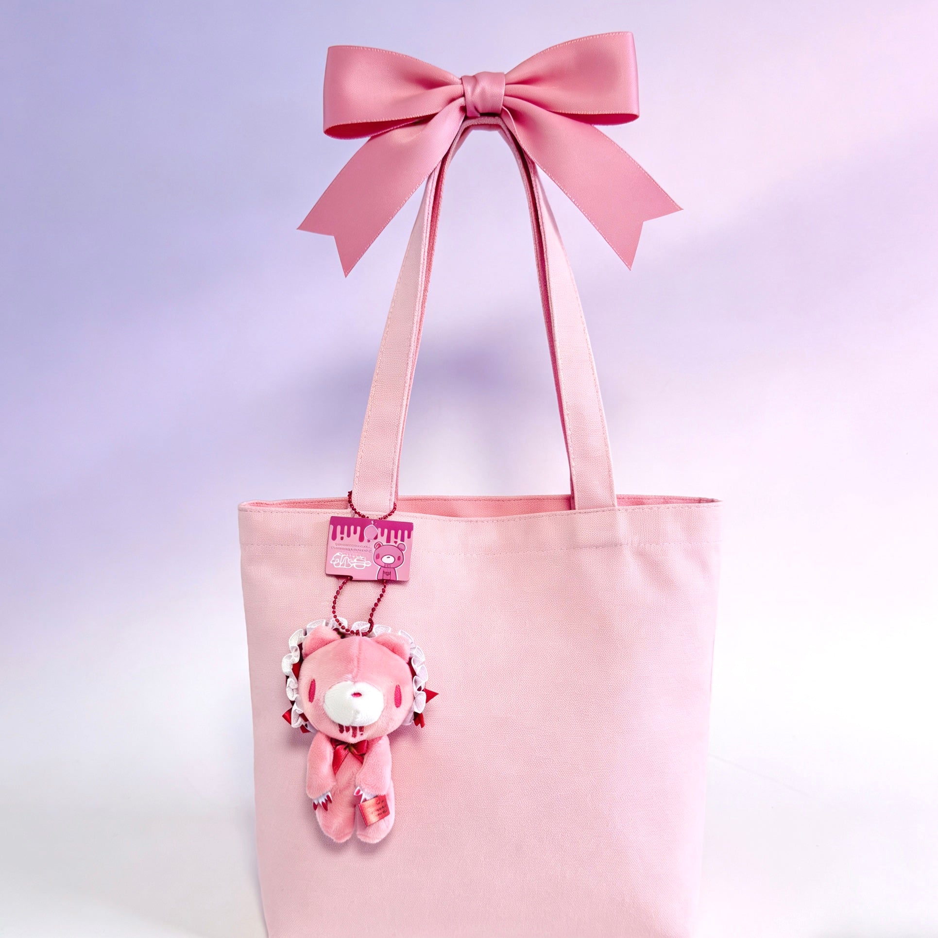 Gloomy Bear Frill Bonnet Plush Keychain – Cute Pink Bear Bag Charm