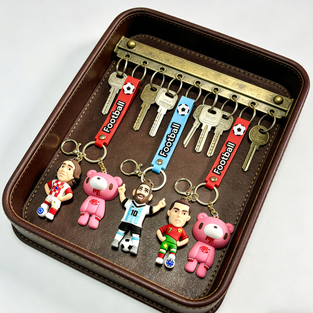 FIFA World Cup & Gloomy Bear Football Keychain Set – Soccer Star & Trophy Keychains