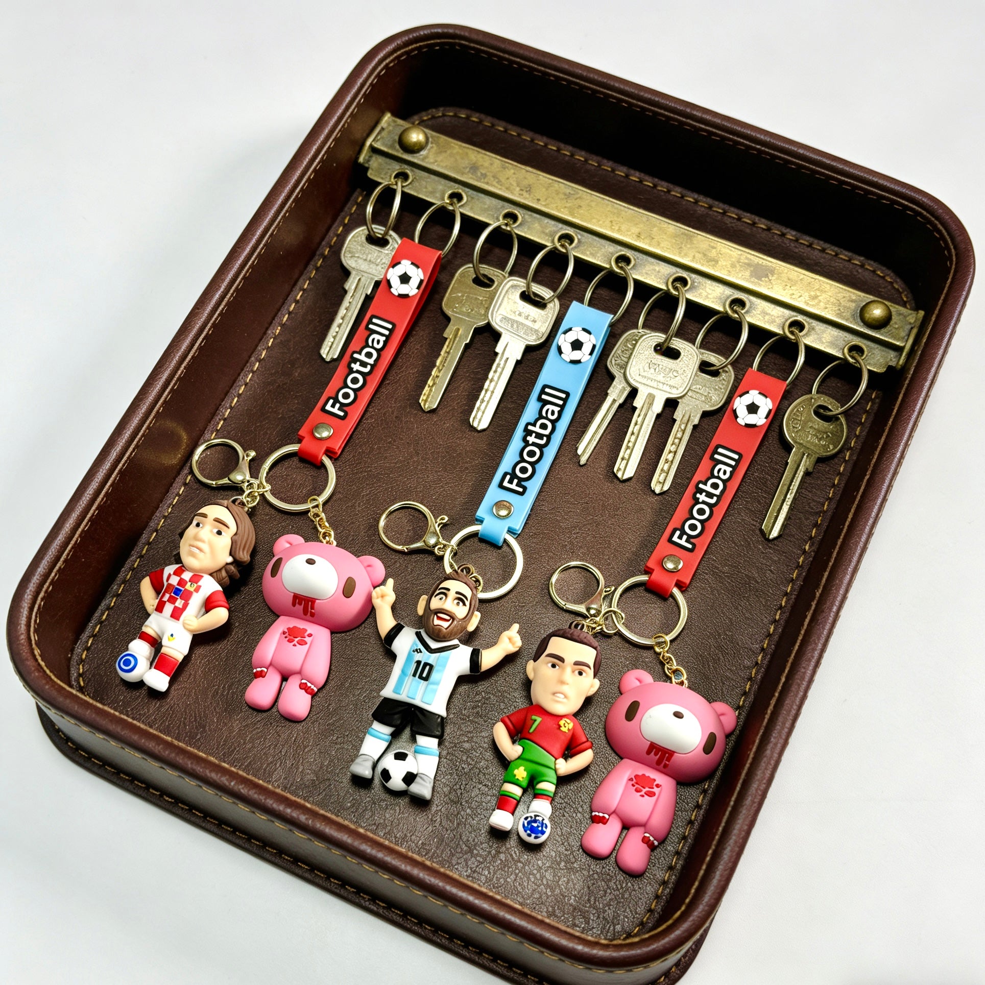 FIFA World Cup & Gloomy Bear Football Keychain Set – Soccer Star & Trophy Keychains