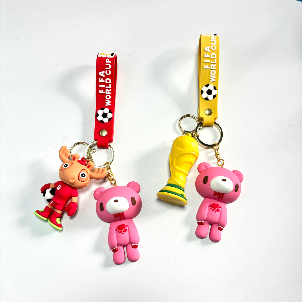 FIFA World Cup & Gloomy Bear Football Keychain Set – Soccer Star & Trophy Keychains