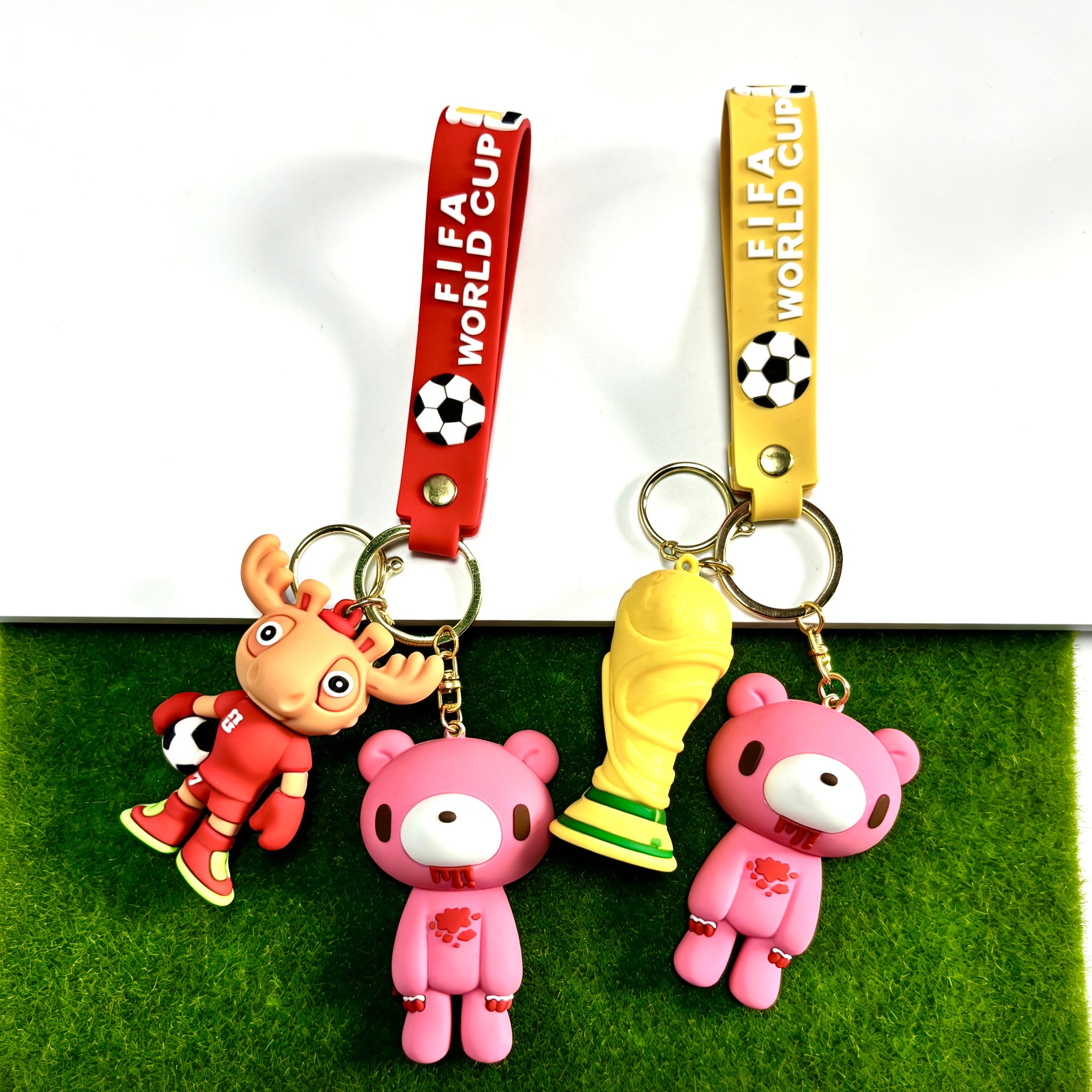 FIFA World Cup & Gloomy Bear Football Keychain Set – Soccer Star & Trophy Keychains