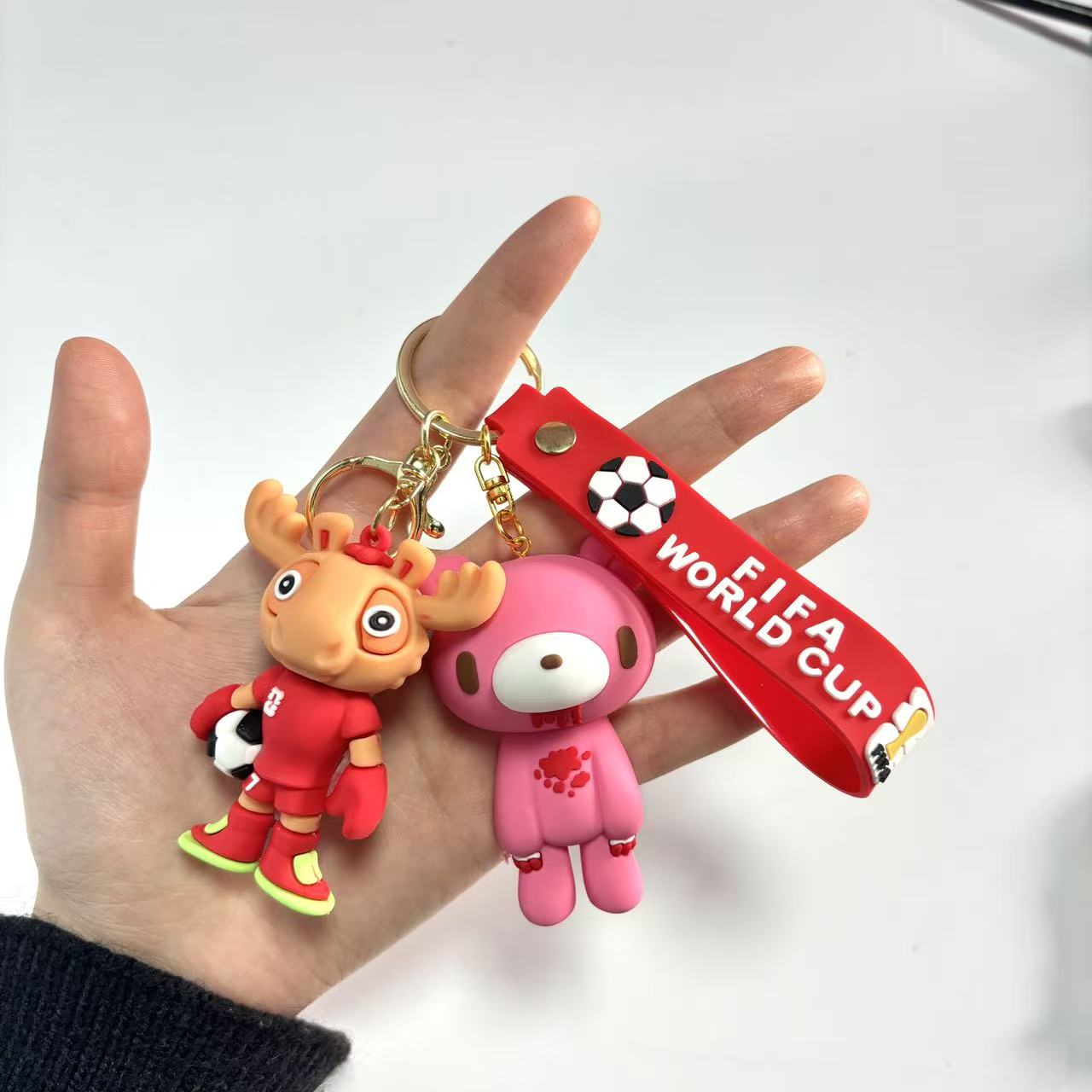 FIFA World Cup & Gloomy Bear Football Keychain Set – Soccer Star & Trophy Keychains
