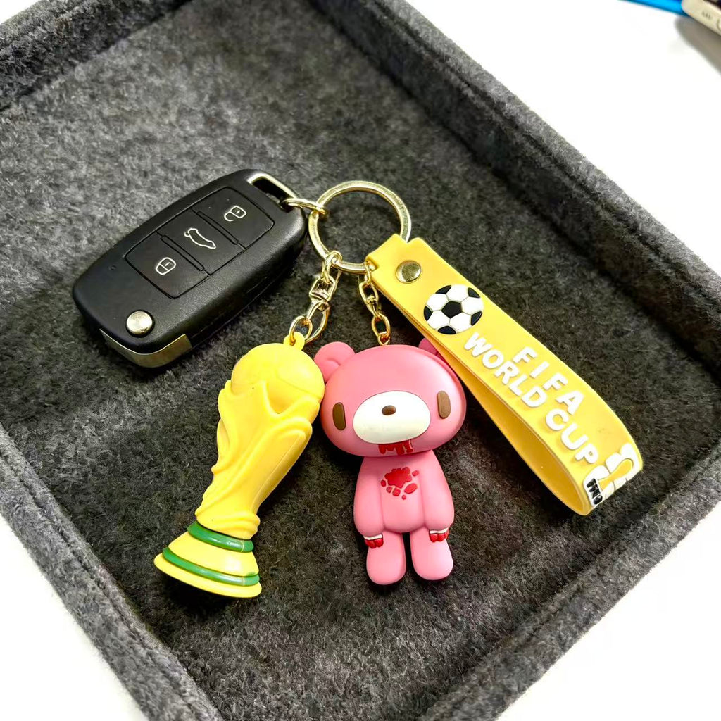 FIFA World Cup & Gloomy Bear Football Keychain Set – Soccer Star & Trophy Keychains