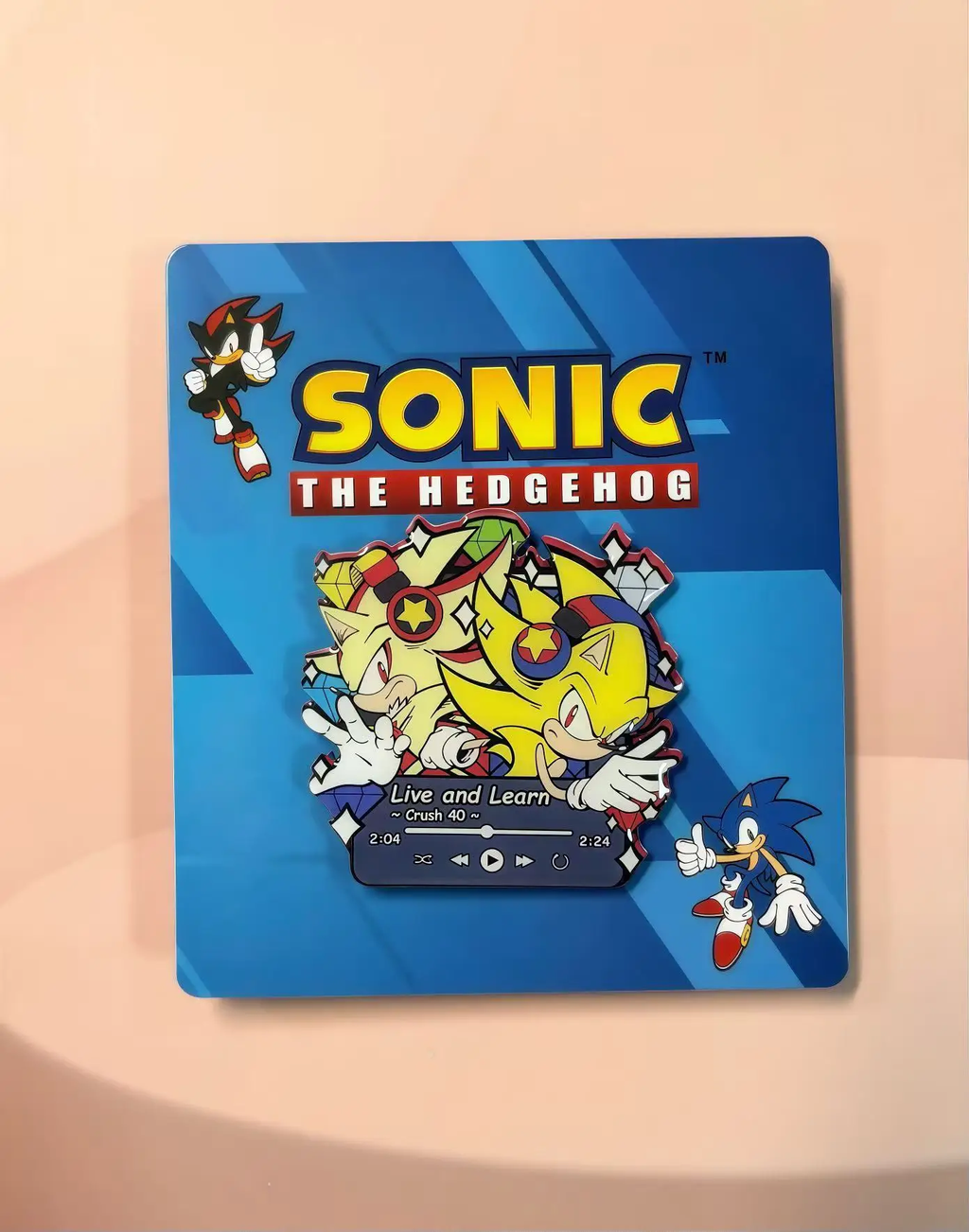 Sonic the Hedgehog Music Player Enamel Pin Set – Retro Gaming Character Badges