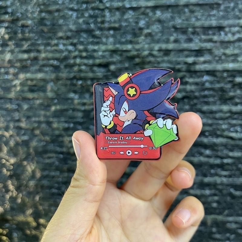 Sonic the Hedgehog Music Player Enamel Pin Set – Retro Gaming Character Badges