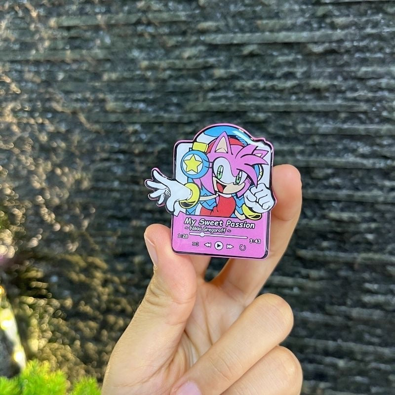 Sonic the Hedgehog Music Player Enamel Pin Set – Retro Gaming Character Badges
