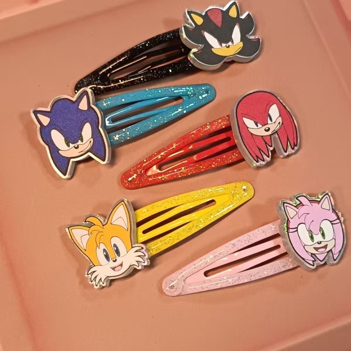 Sonic the Hedgehog Glitter Snap Hair Clips – Character Hair Barrettes for Fans