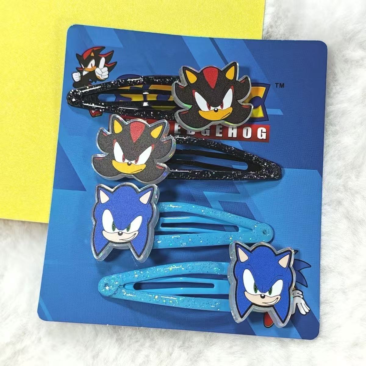 Sonic the Hedgehog Glitter Snap Hair Clips – Character Hair Barrettes for Fans