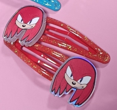 Sonic the Hedgehog Glitter Snap Hair Clips – Character Hair Barrettes for Fans