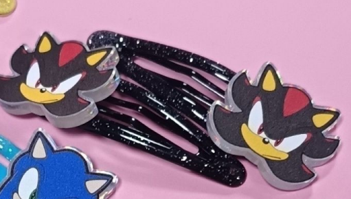 Sonic the Hedgehog Glitter Snap Hair Clips – Character Hair Barrettes for Fans