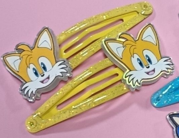 Sonic the Hedgehog Glitter Snap Hair Clips – Character Hair Barrettes for Fans