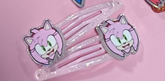 Sonic the Hedgehog Glitter Snap Hair Clips – Character Hair Barrettes for Fans