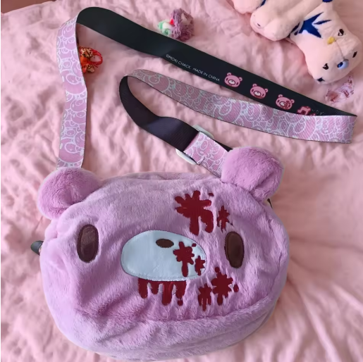 Gloomy Bear Crossbody Bag – Cute Pink Bear Shoulder Bag for Kawaii Fashion