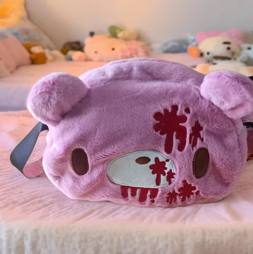 Gloomy Bear Crossbody Bag – Cute Pink Bear Shoulder Bag for Kawaii Fashion
