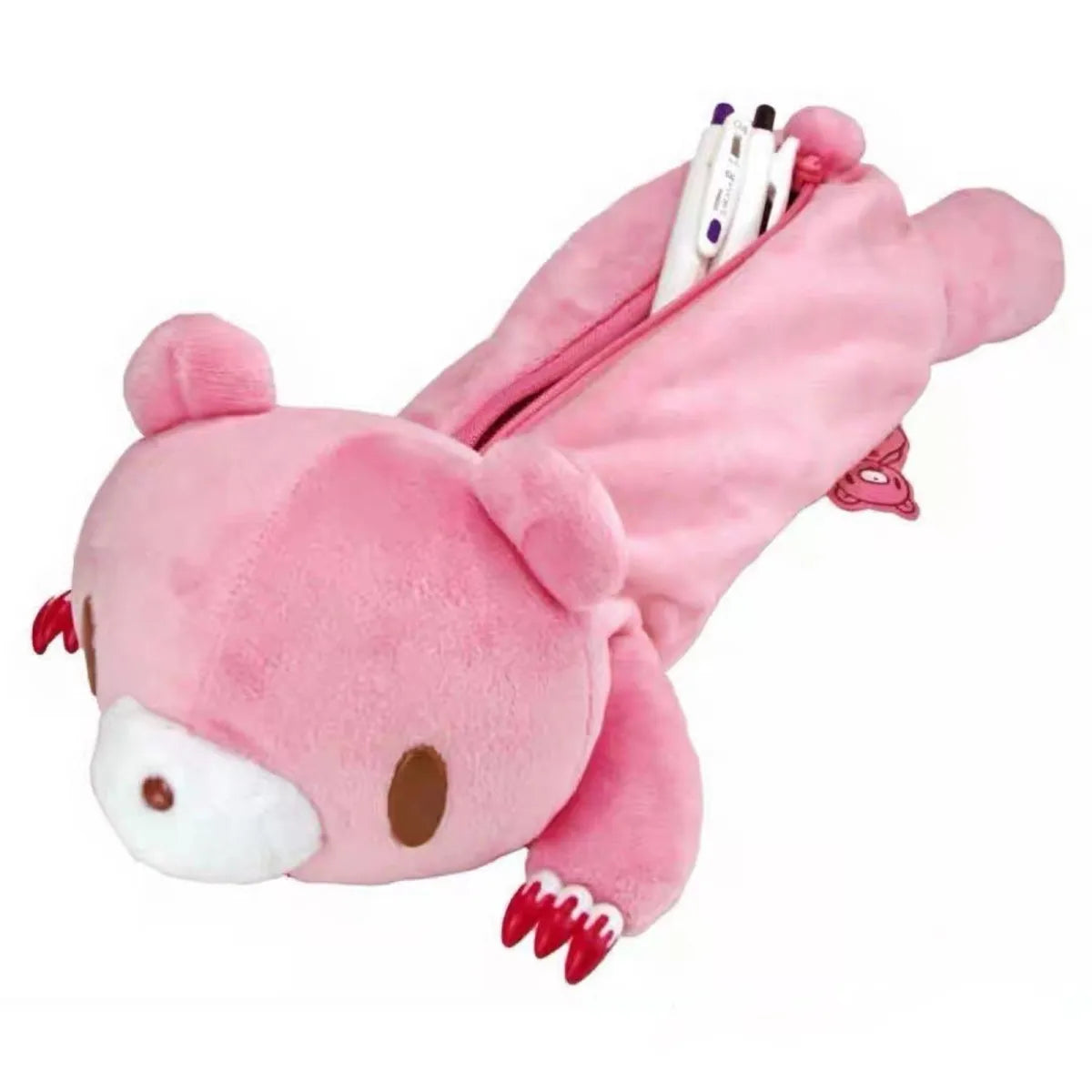 Gloomy Bear Plush Pencil Case – 3D Lying Bear Zipper Pen Pouch for Stationery & Cosmetics