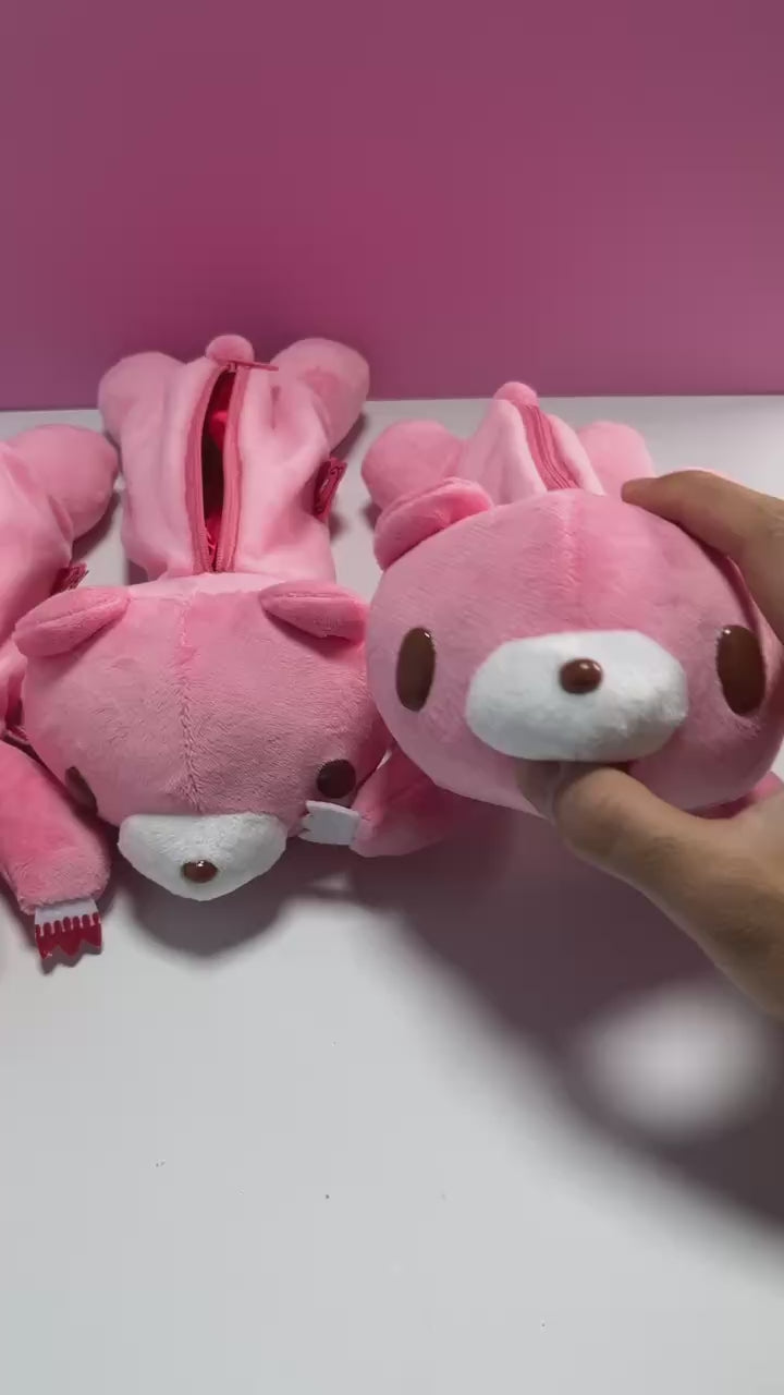 Gloomy Bear Plush Pencil Case – 3D Lying Bear Zipper Pen Pouch for Stationery & Cosmetics