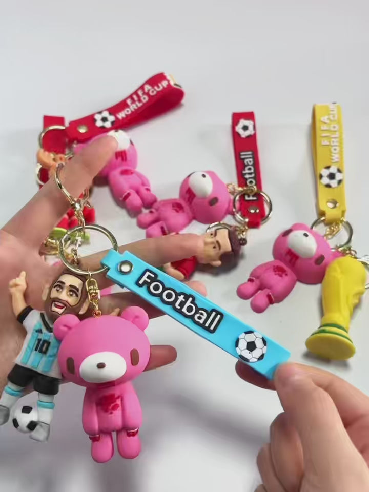FIFA World Cup & Gloomy Bear Football Keychain Set – Soccer Star & Trophy Keychains